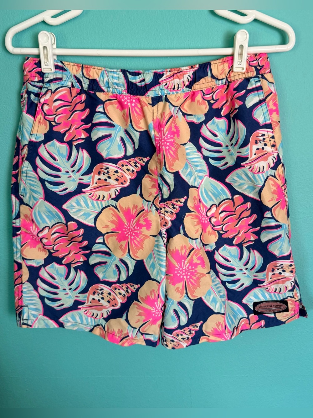EUC Men’s Vineyard Vines Vibrant Ocean Scene Print Swim Trunks Size Large